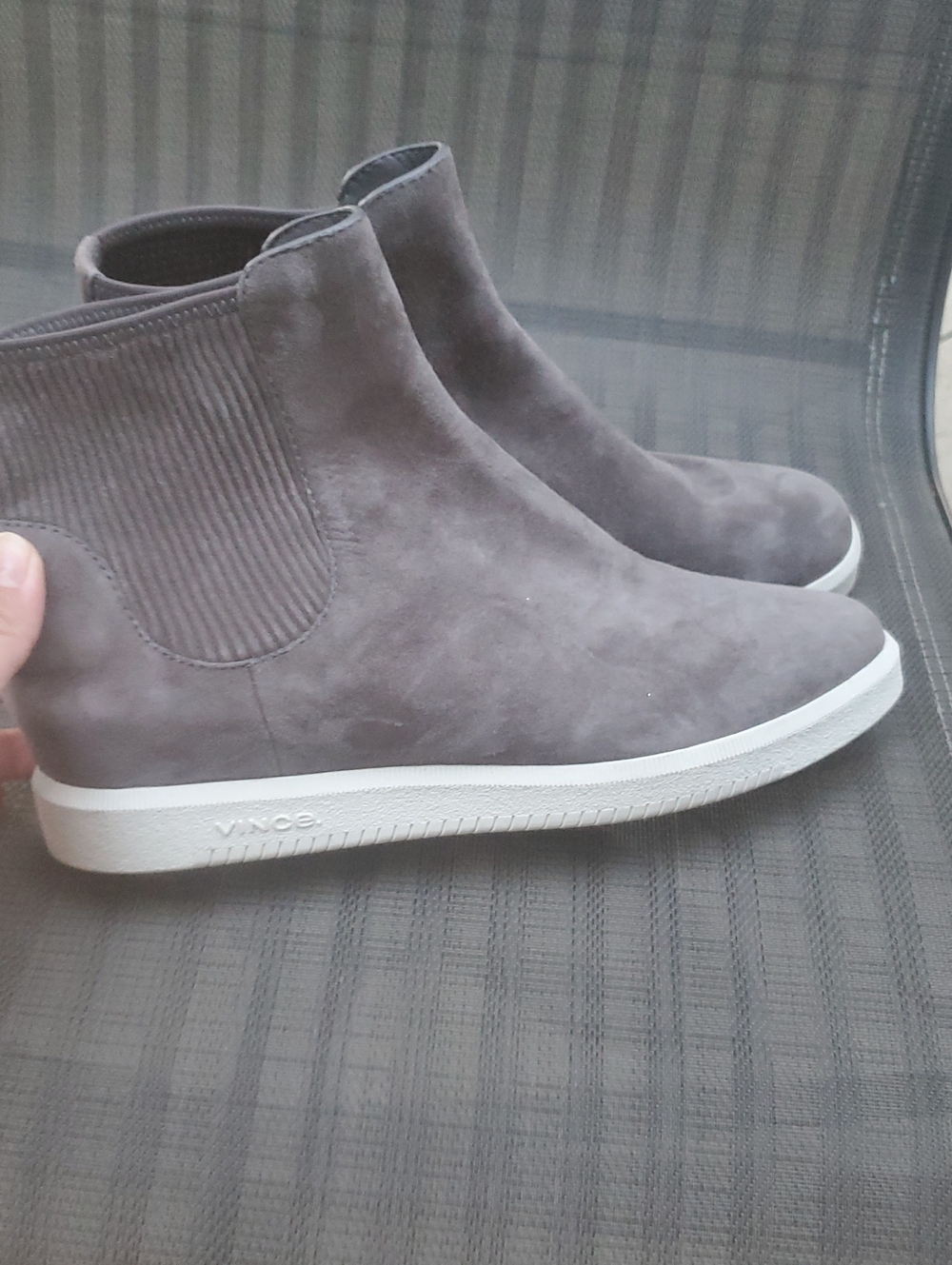 Vince Size 10 Gray Suede Slip-On Chelsea Sneaker Worn Once Indoor Like New